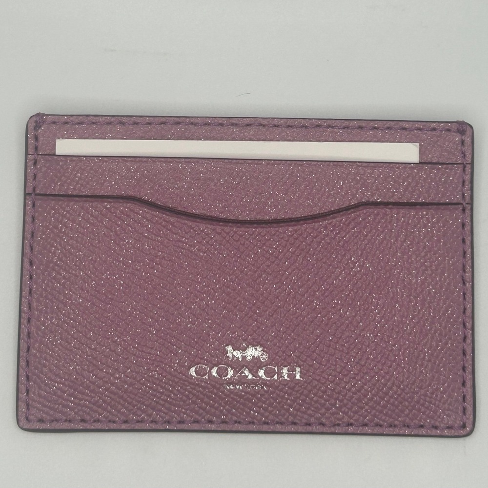 Coach F15565 SVLL Lilac Saffiano Leather Card Holder NWT #411 - Picture 1 of 5